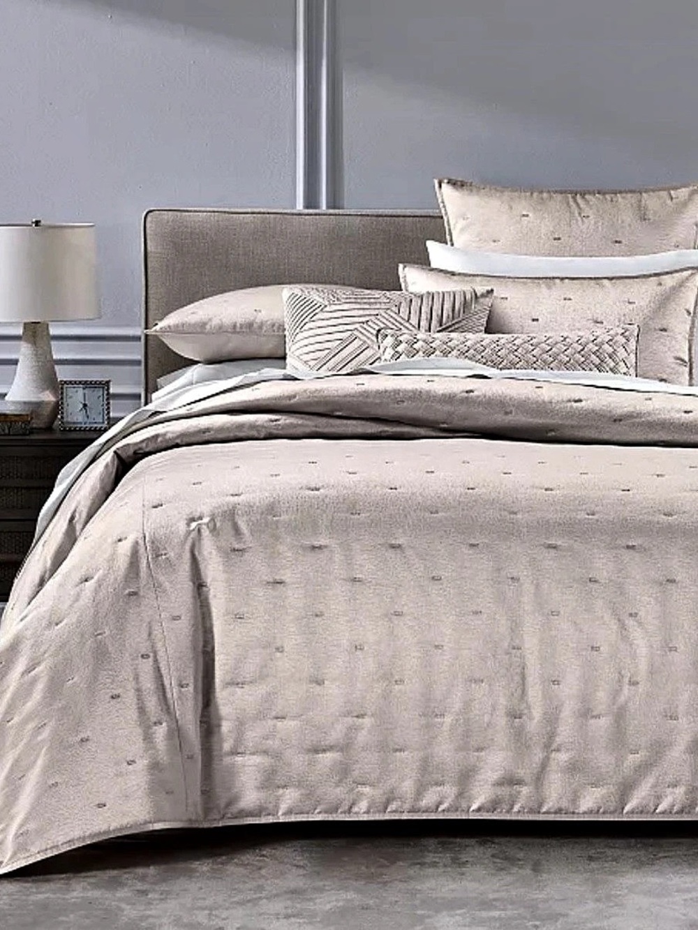 Hotel Collection Glint Coverlet Set Full/Queen Glint  Blush 3 Pieces